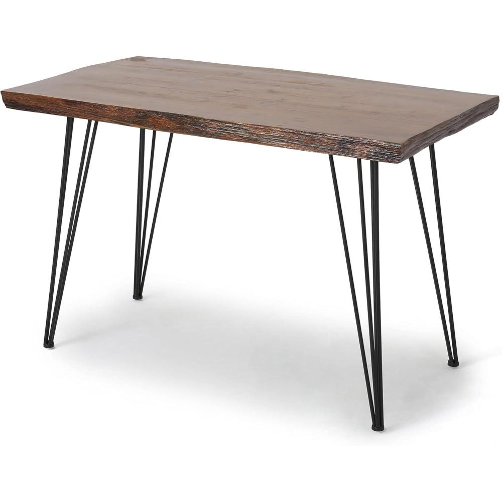 imageChristopher Knight Home Chana Industrial Faux Live Edge Rectangular Dining Table Natural Black