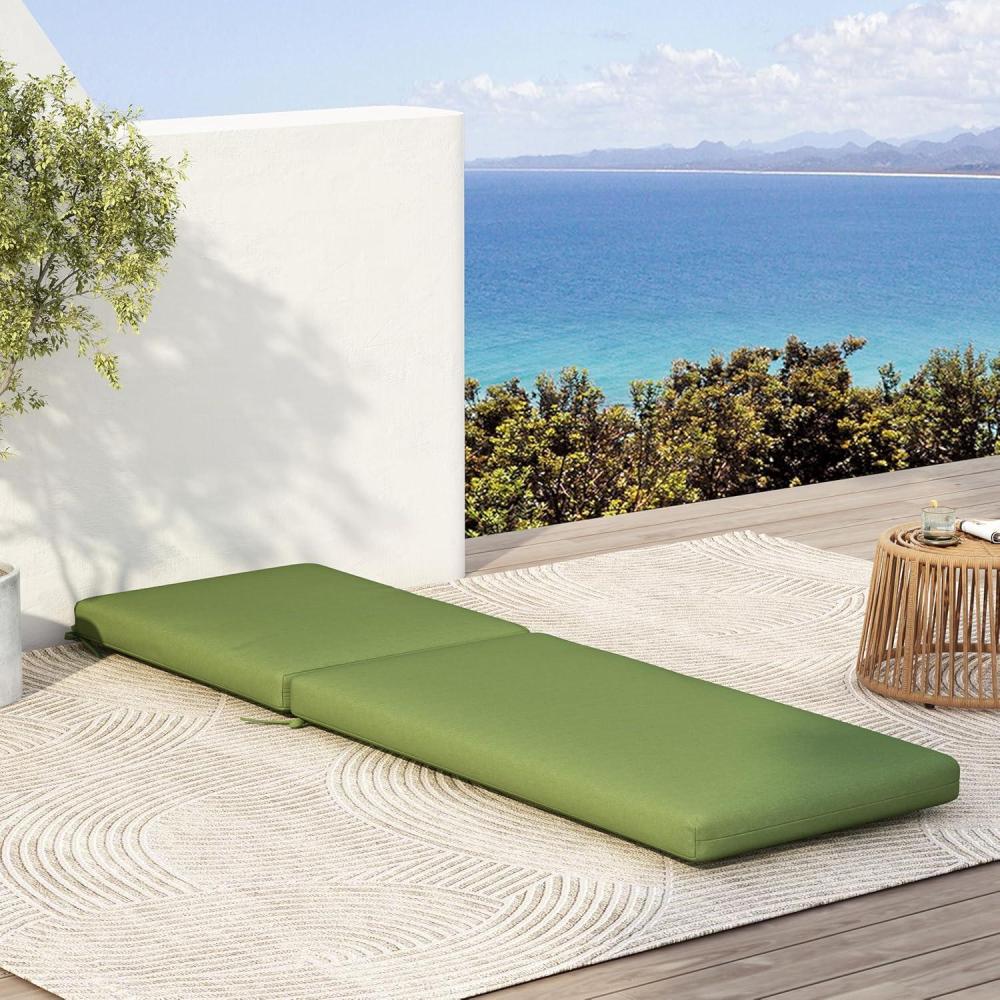 imageChristopher Knight Home Dale Patio Chair WaterRepellent Fabric Chaise Lounge Outdoor Lounger Cushion Comfy and Durable Design Medium BeigeGreen