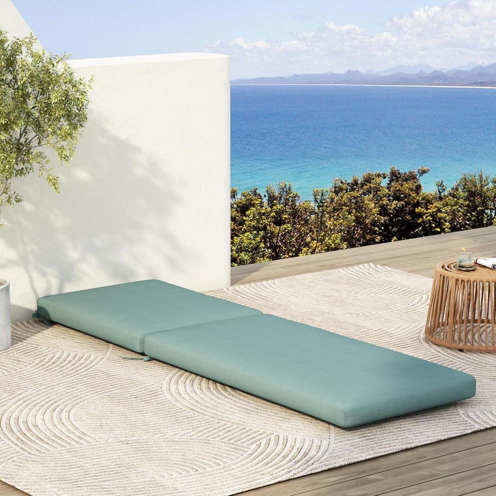imageChristopher Knight Home Dale Patio Chair WaterRepellent Fabric Chaise Lounge Outdoor Lounger Cushion Comfy and Durable Design Medium BeigeTeal