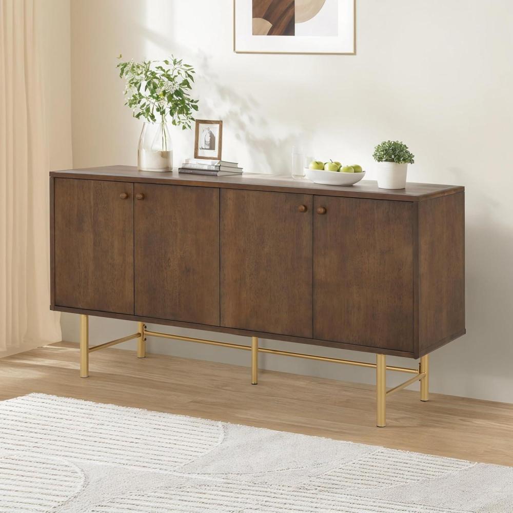 imageChristopher Knight Home Dodie Wooden Sideboard Cabinet Large Sideboard Buffet Cabinet Living Room Accent Storage Cabinet with Adjustable ShelvesKitchen Cabinet Organizer for Coffee BarWalnut BrownWalnut Brown