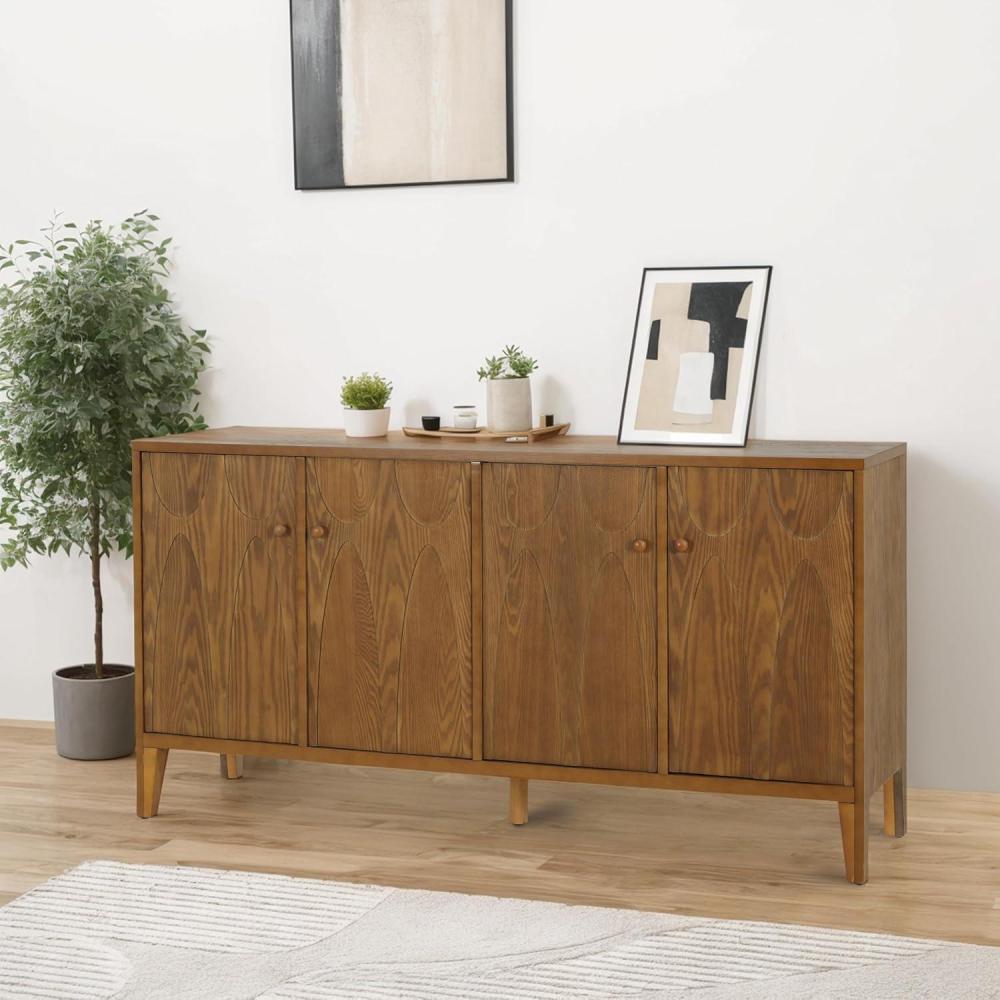imageChristopher Knight Home Duska Wooden Sideboard Cabinet Large Sideboard Buffet Cabinet Living Room Accent Storage Cabinet with Adjustable ShelvesKitchen Cabinet Organizer for Coffee BarWhite WashedBrown