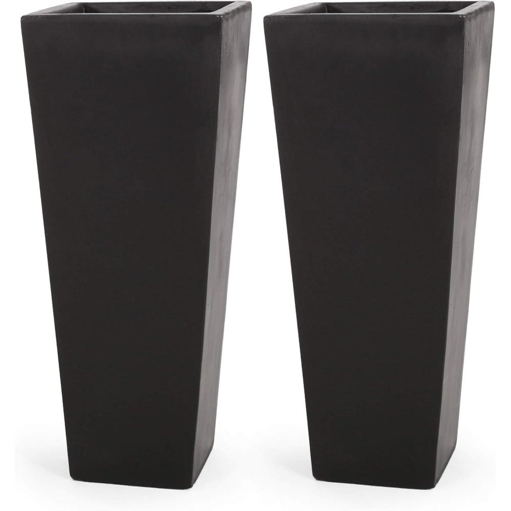 imageChristopher Knight Home Ella Outdoor Planter Sets Large Matte BlackMatte Black