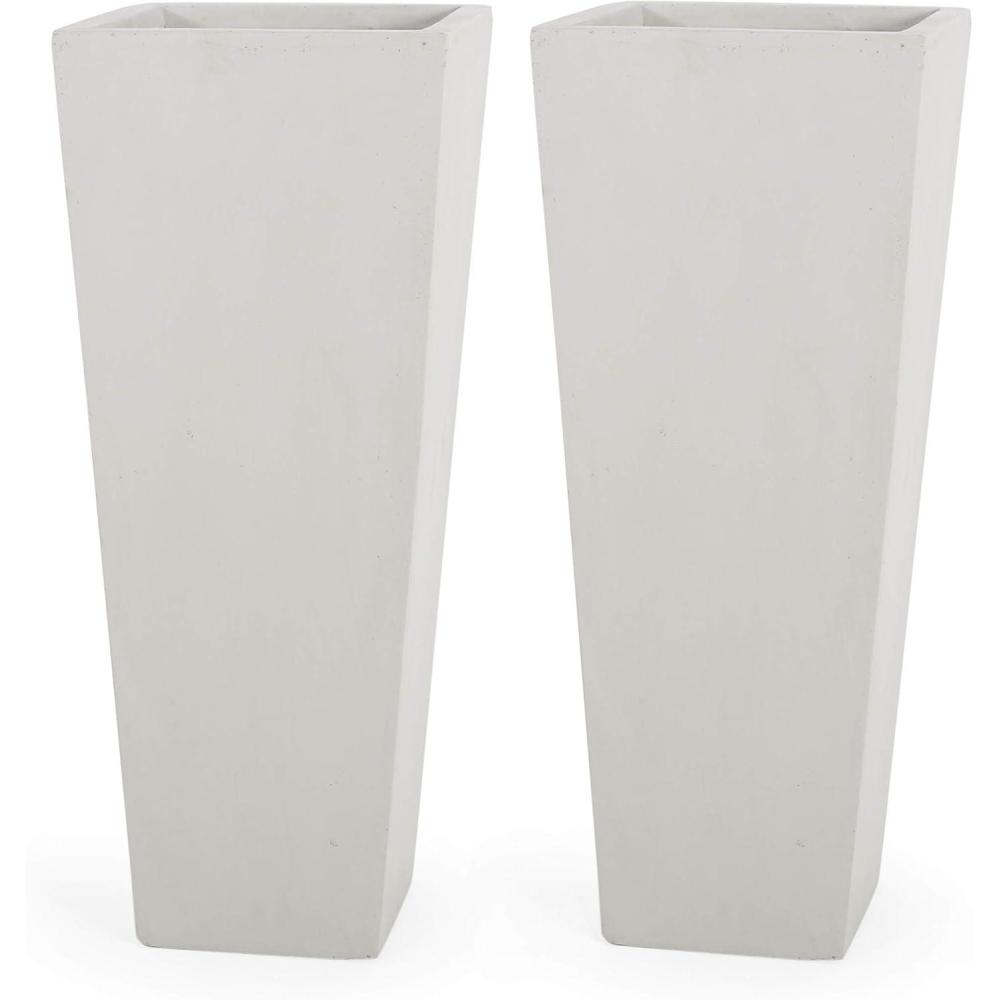 imageChristopher Knight Home Ella Outdoor Planter Sets Large Matte BlackMatte White