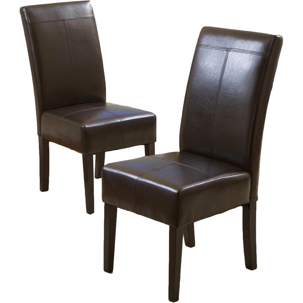 imageChristopher Knight Home Emilia Chocolate Brown Leather Dining Chairs Set of 2Brown