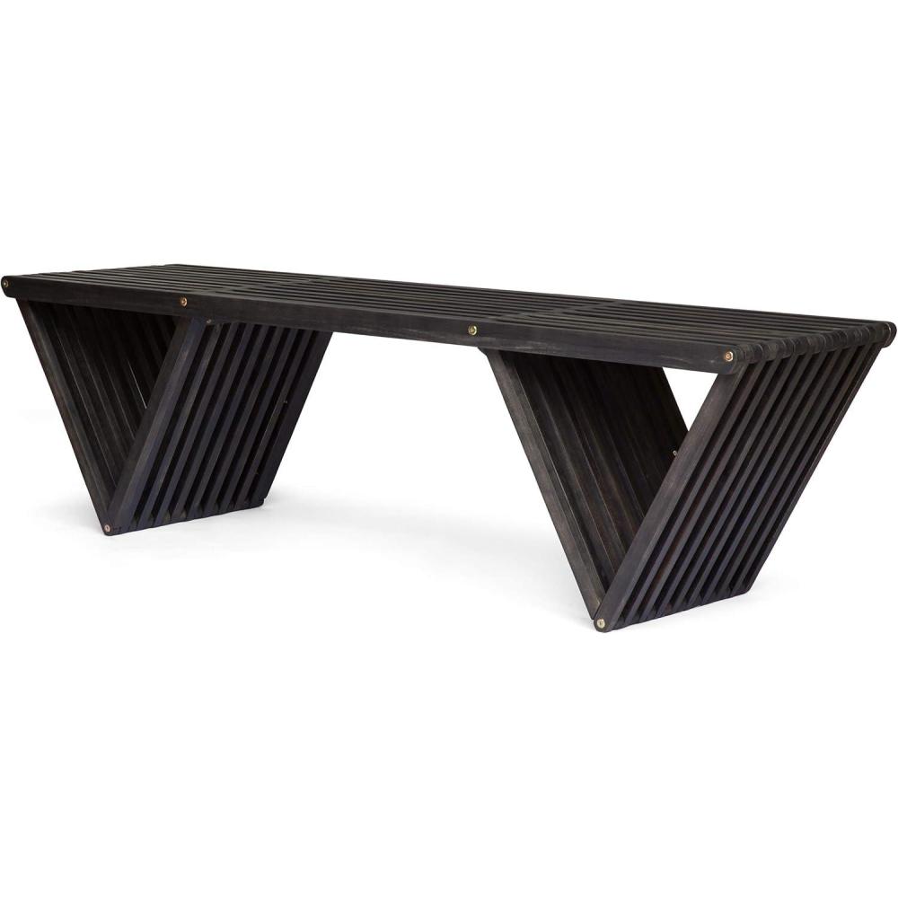 imageChristopher Knight Home Esme Outdoor Acacia Wood Bench Dark Gray FinishBench