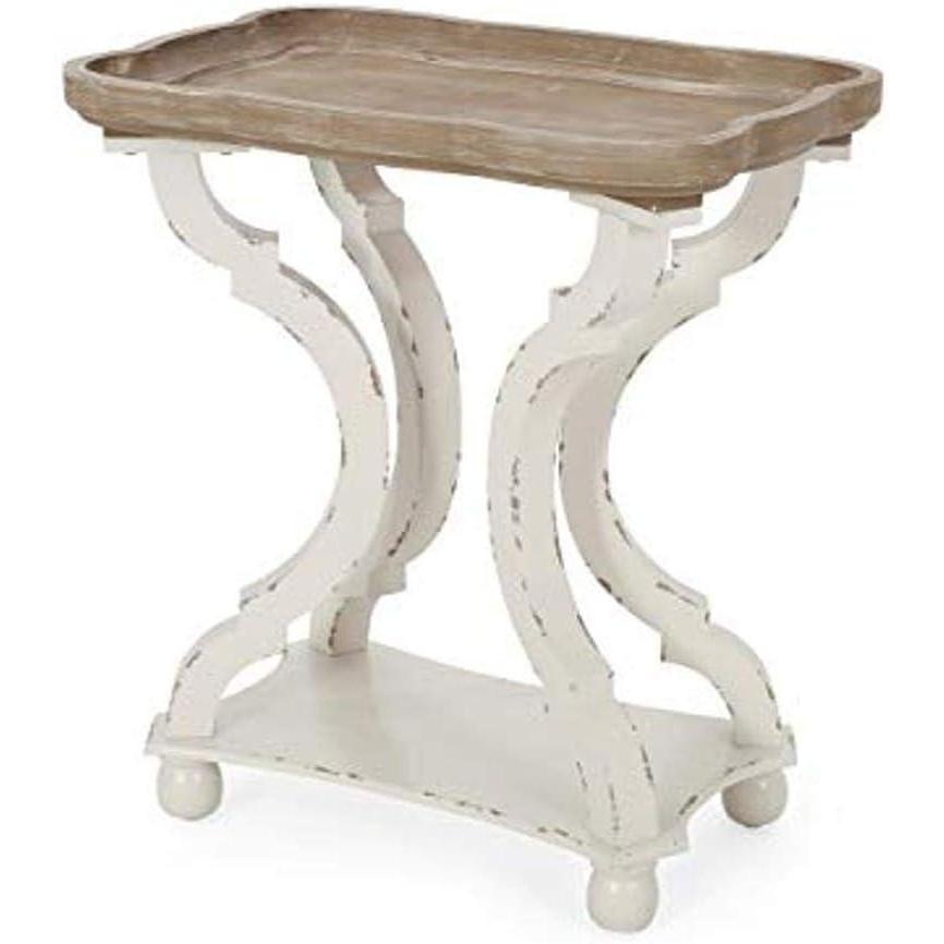 imageChristopher Knight Home Esther French Country Accent Table with Rectangular Top Natural Distressed White