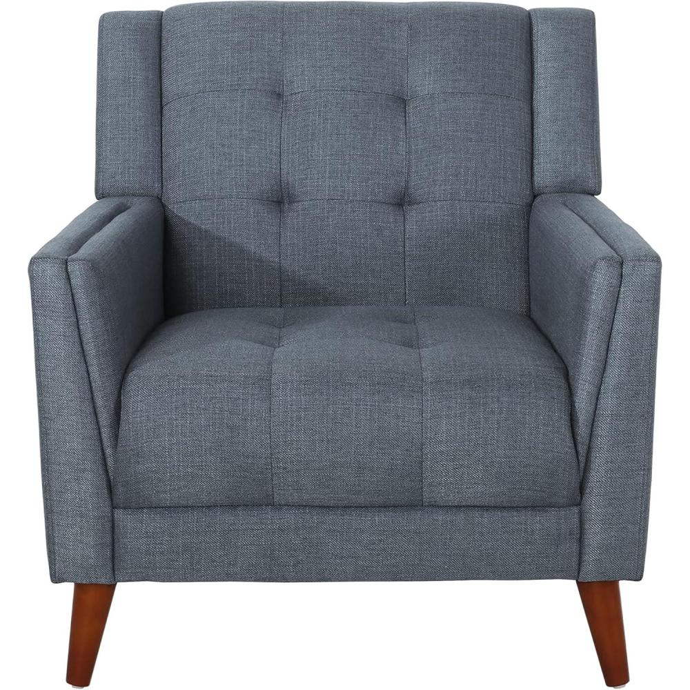 imageChristopher Knight Home Evelyn Mid Century Modern Fabric Arm Chair Dark Gray WalnutChair