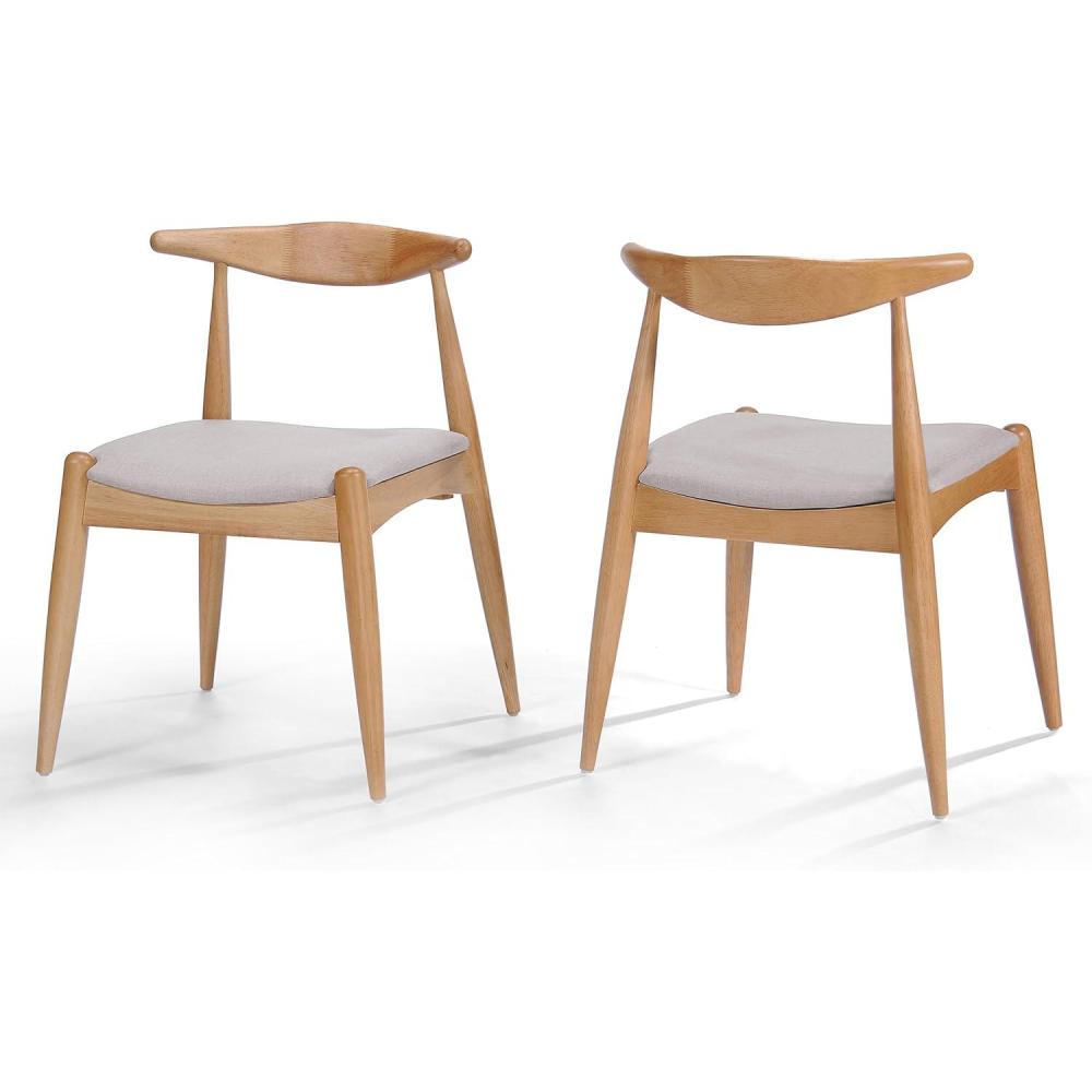 imageChristopher Knight Home Francie Fabric with Oak Finish Dining Chairs 2Pcs Set Beige