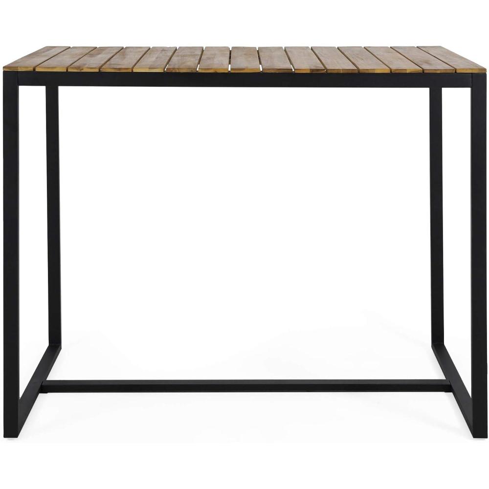 imageChristopher Knight Home Frieda Outdoor Modern Industrial Acacia Wood Bar Table Teak Finish BlackTeak Finish Black