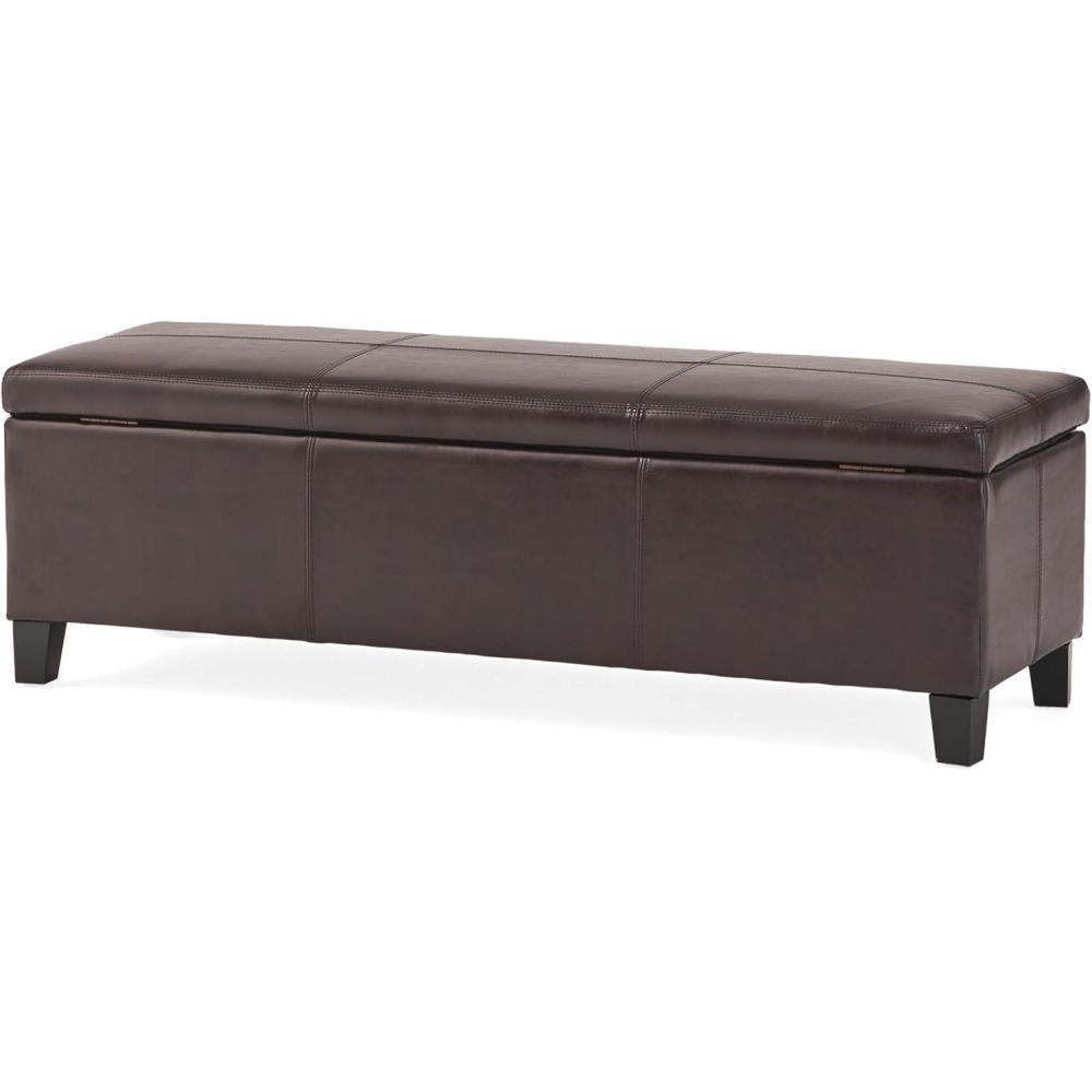 imageChristopher Knight Home Glouster Upholstered Storage Ottoman Bench Forest Green Velvet Matte BlackPu brown