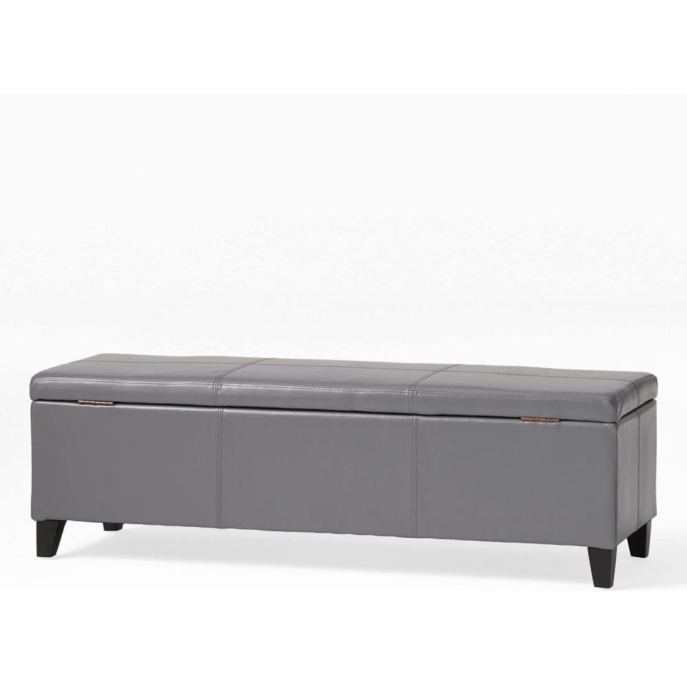 imageChristopher Knight Home Glouster Upholstered Storage Ottoman Bench Forest Green Velvet Matte BlackPu grey