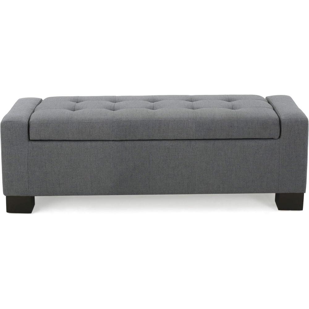 imageChristopher Knight Home Guernsey Fabric Storage Ottoman Charcoal 20x5025x1675 inchesCharcoal