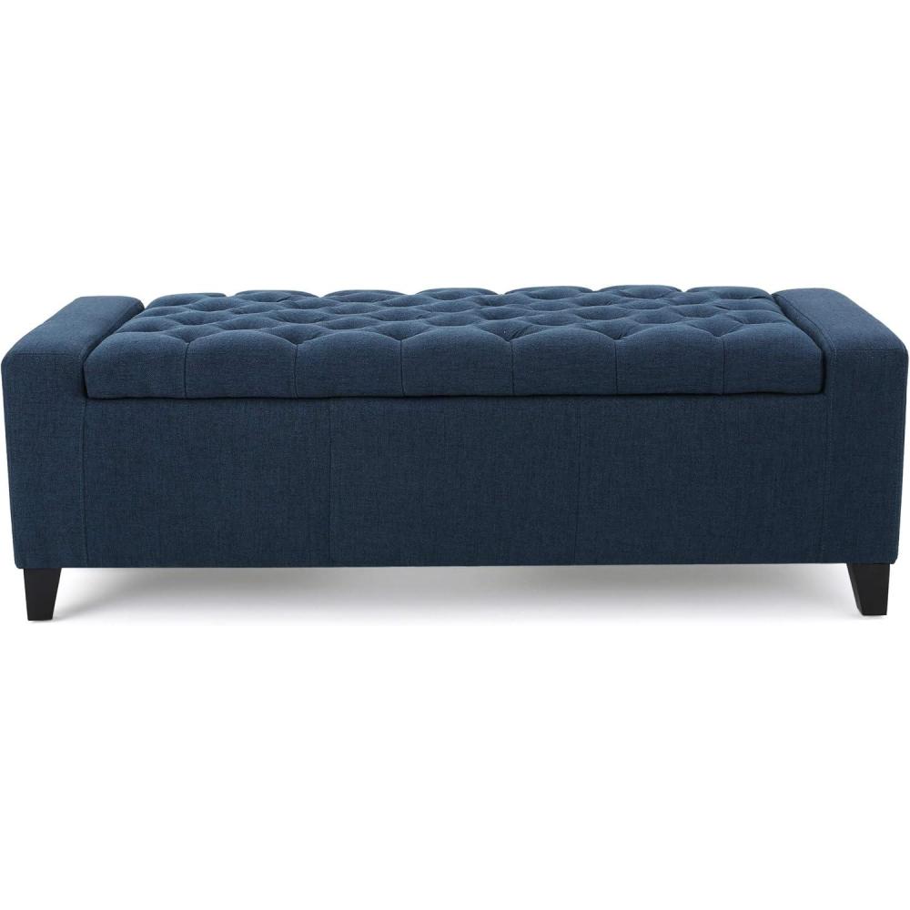 imageChristopher Knight Home Hikaru Fabric Storage Ottoman Light Sky Dimensions 2050D x 5100W x 1700HDark Blue