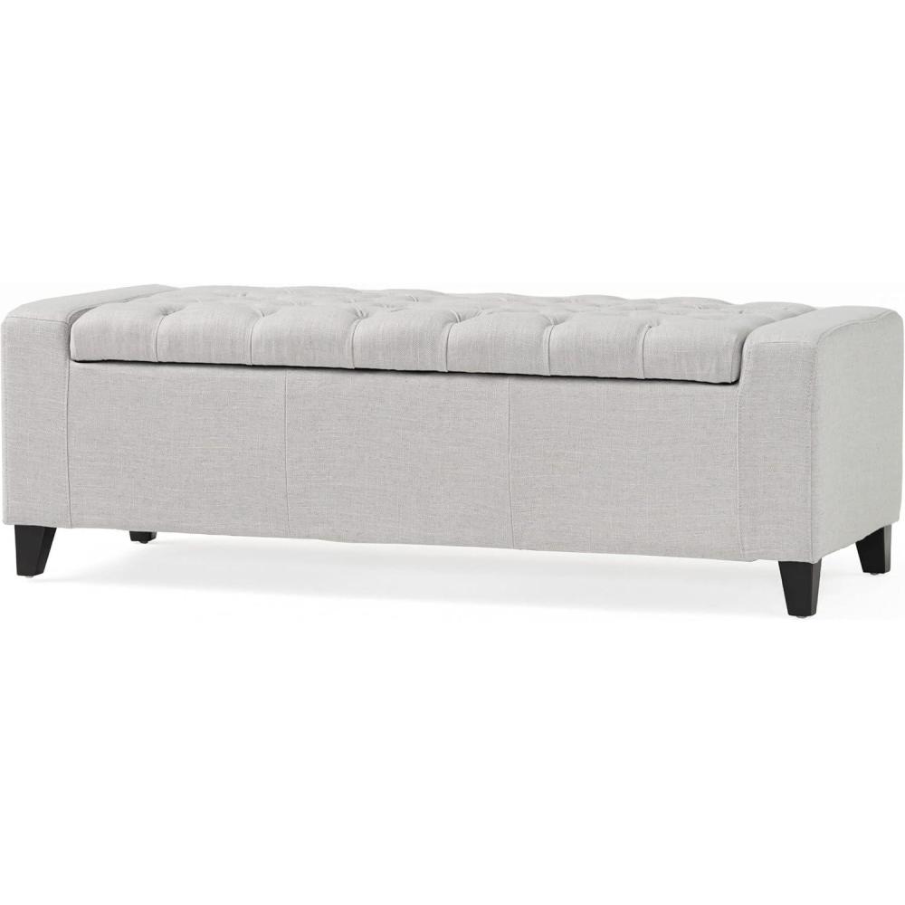 imageChristopher Knight Home Hikaru Fabric Storage Ottoman Light Sky Dimensions 2050D x 5100W x 1700HLight Grey