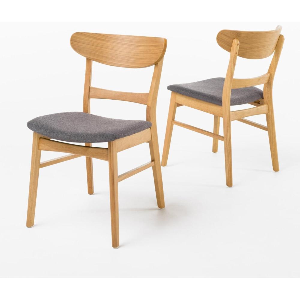 imageChristopher Knight Home Idalia Dining Chairs 2Pcs Set Dark Grey Oak FinishDark Grey