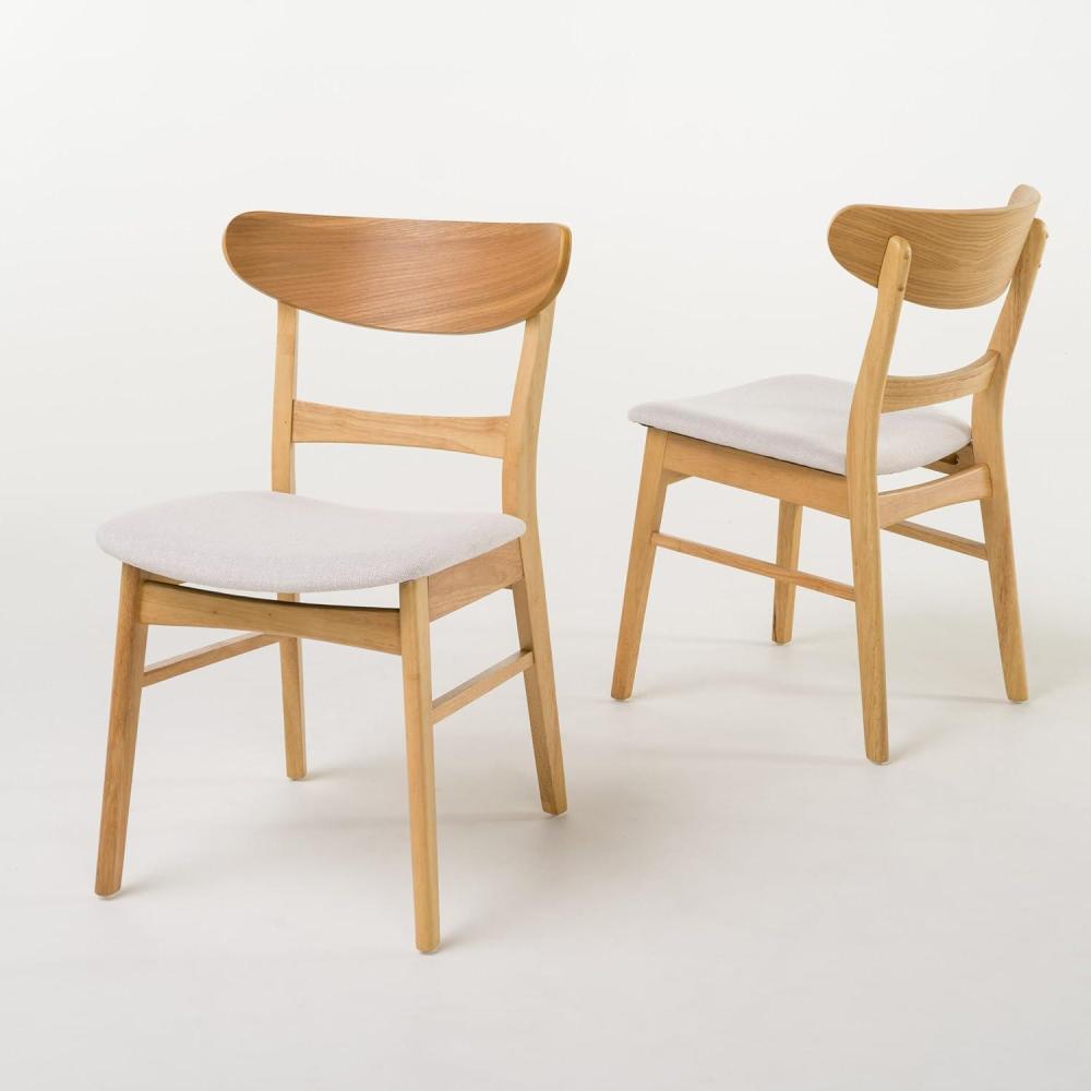 imageChristopher Knight Home Idalia Dining Chairs 2Pcs Set Light Beige  Oak Finish