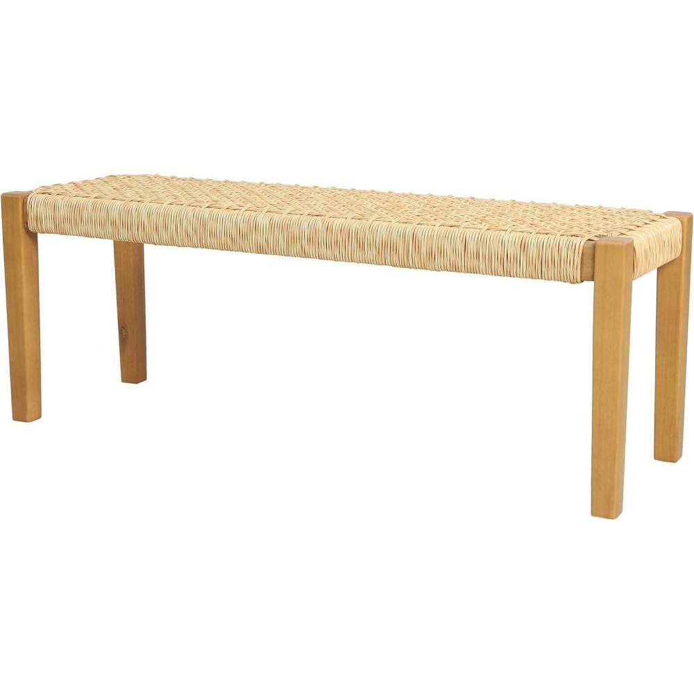 imageChristopher Knight Home Isaac Outdoor Modern Industrial Acacia Wood Bench Brown and Teak