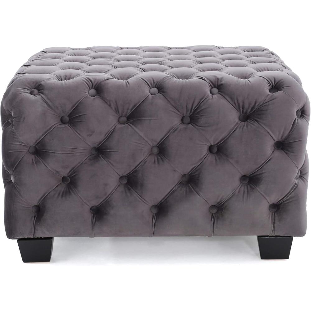 imageChristopher Knight Home Jaymee Velvet Ottoman GreyGrey