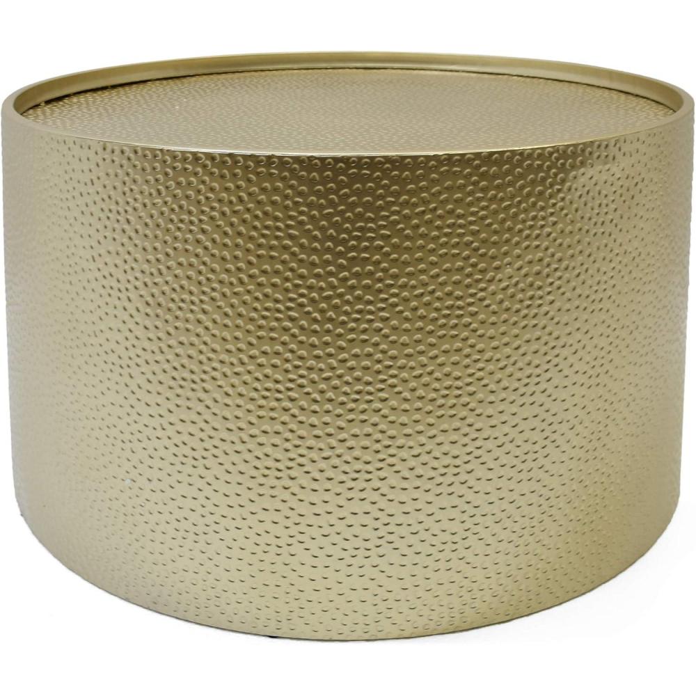 imageChristopher Knight Home Kaylee Modern Round Hammered Iron Accent Table 2 Pack GoldGold