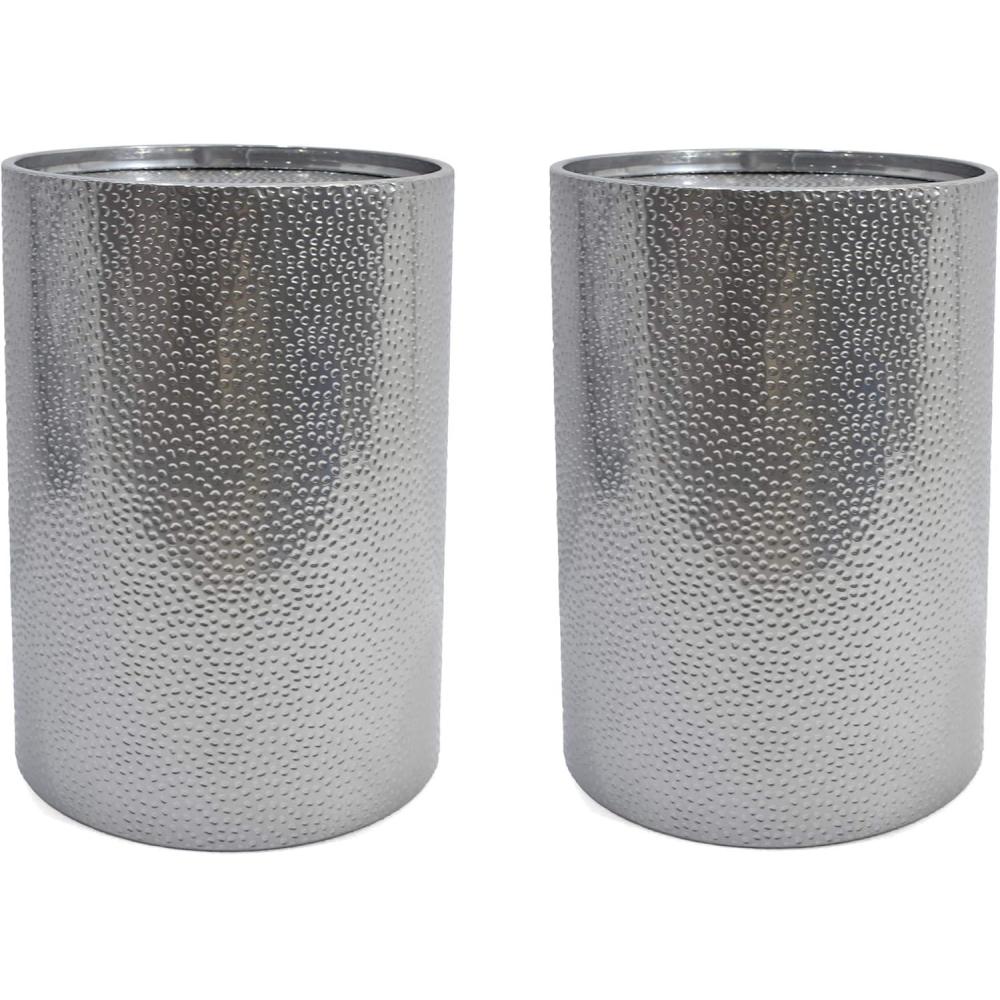 imageChristopher Knight Home Kaylee Modern Round Hammered Iron Accent Table 2 Pack GoldSilver set of 2