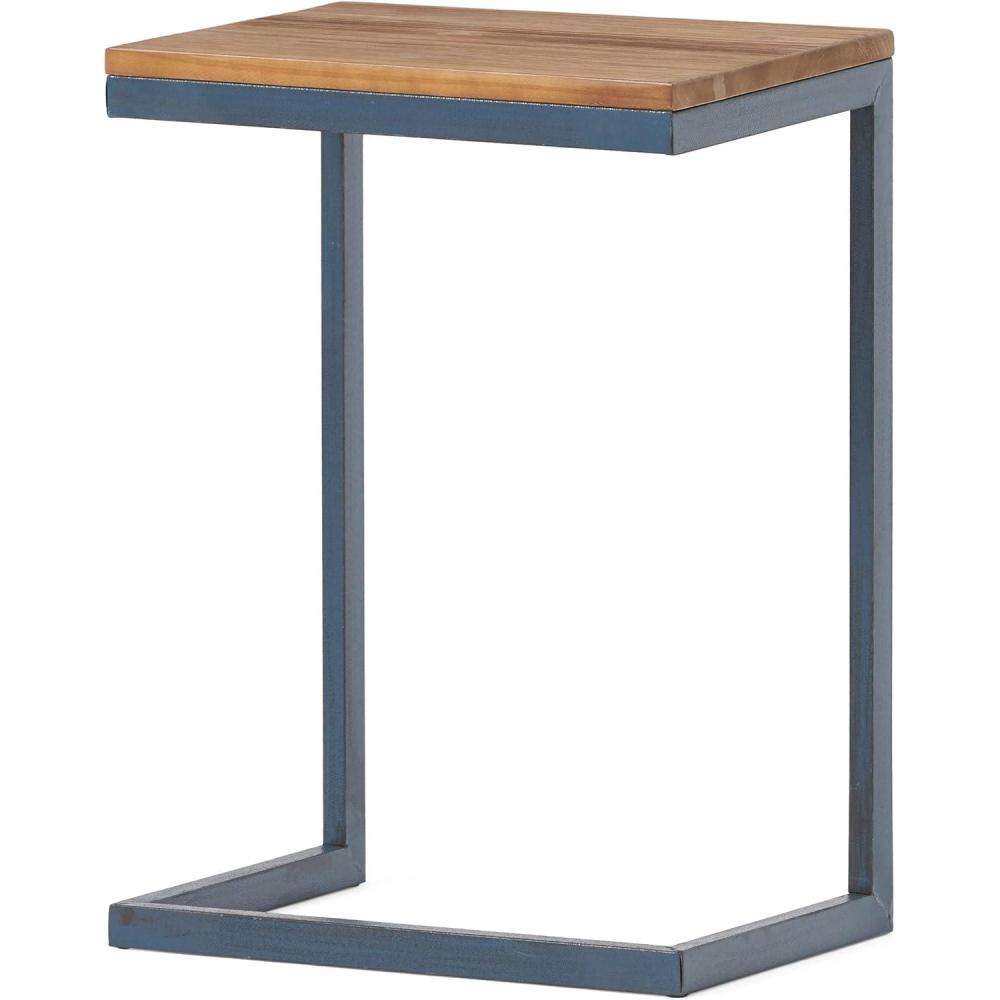 imageChristopher Knight Home Kora Outdoor Firwood CShaped Accent Table Antique Black With Blue