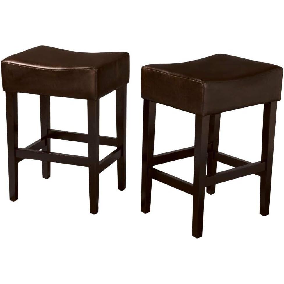 imageChristopher Knight Home Lopez Backless Leather Counter Stools 2Pcs Set Brown