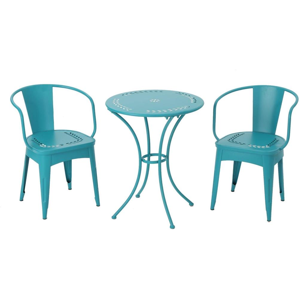 imageChristopher Knight Home Lourdes Iron Bistro Set 3Pcs Set Matte Teal