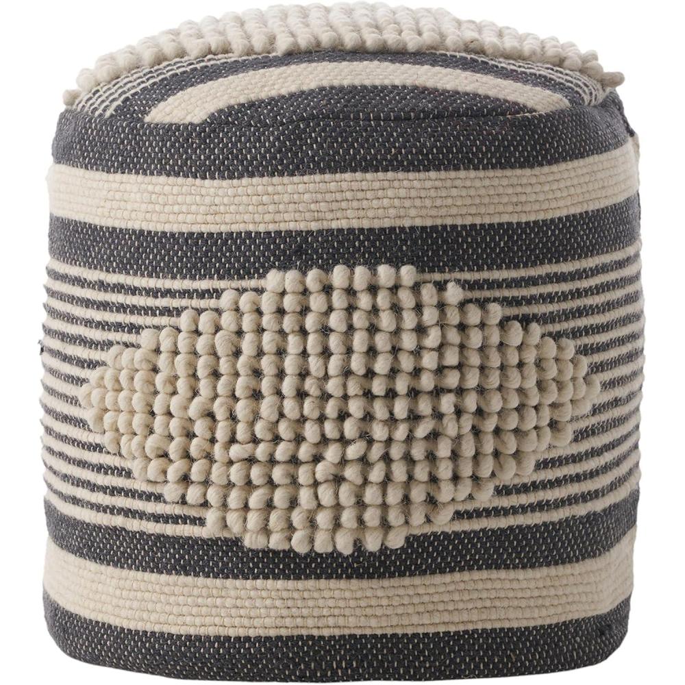 imageChristopher Knight Home Lucknow Pouf White Teal SmallWhite Navy Blue