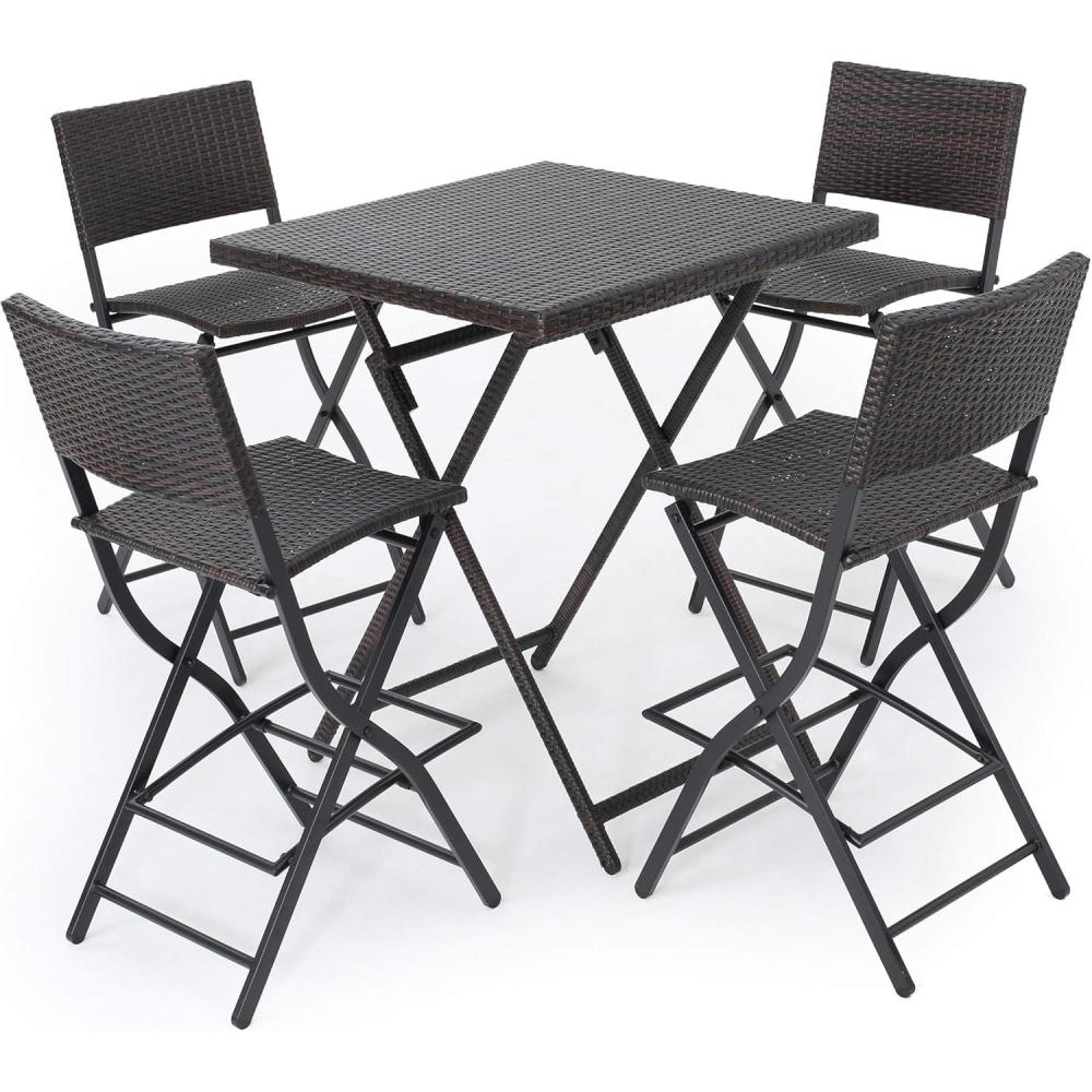 imageChristopher Knight Home Margarita Outdoor Wicker Bar Set 5Pcs Set Multibrown