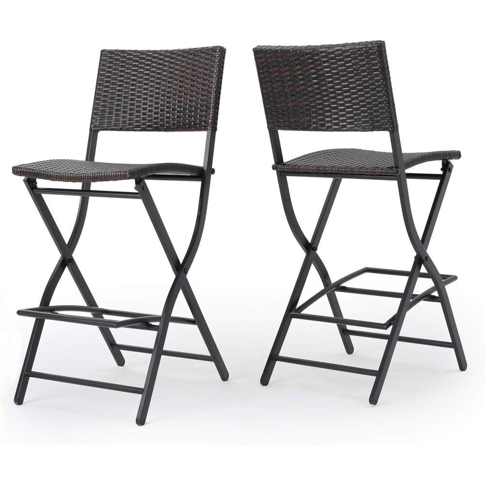 imageChristopher Knight Home Margarita Outdoor Wicker Barstools 2Pcs Set Multibrown