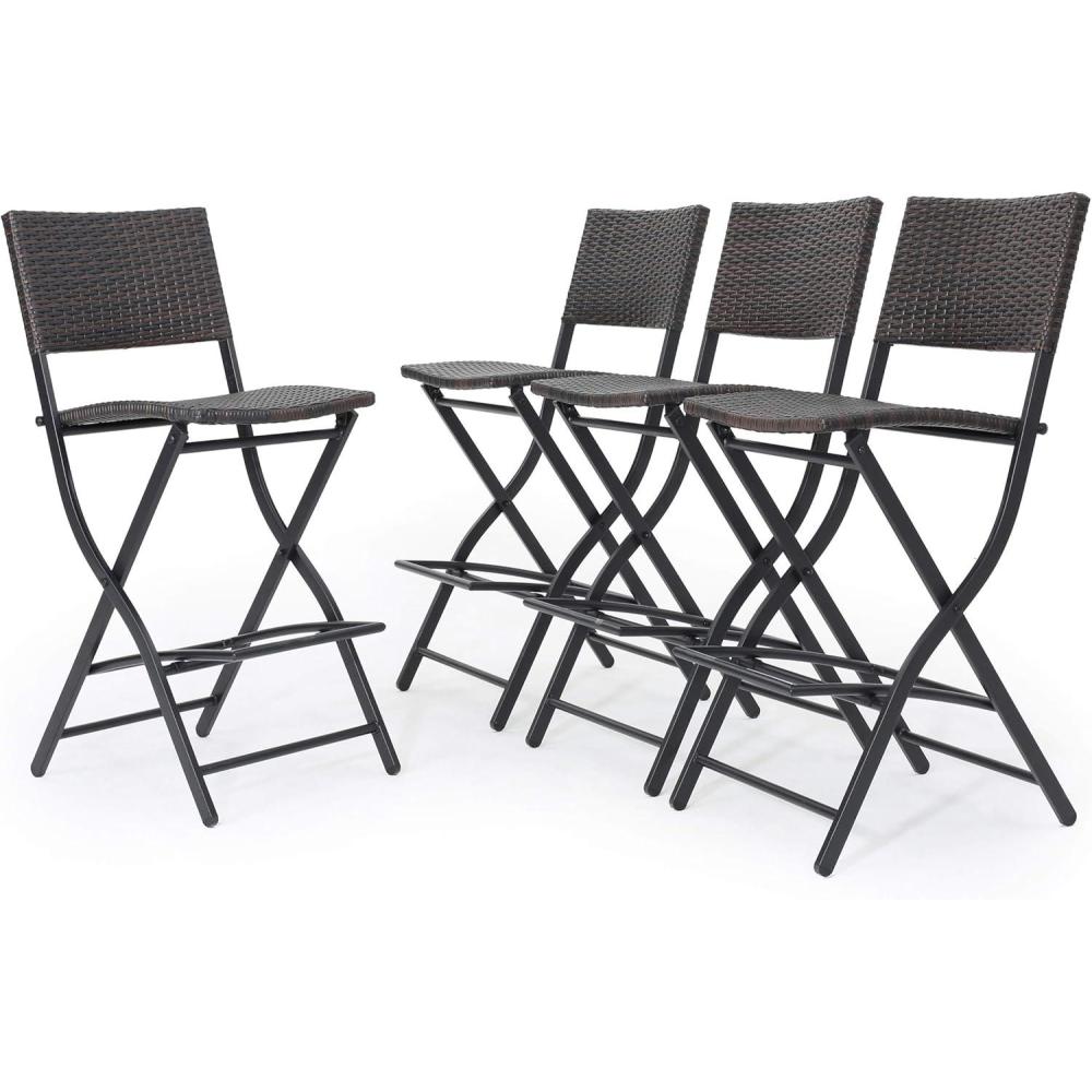 imageChristopher Knight Home Margarita Outdoor Wicker Barstools 4Pcs Set Multibrown