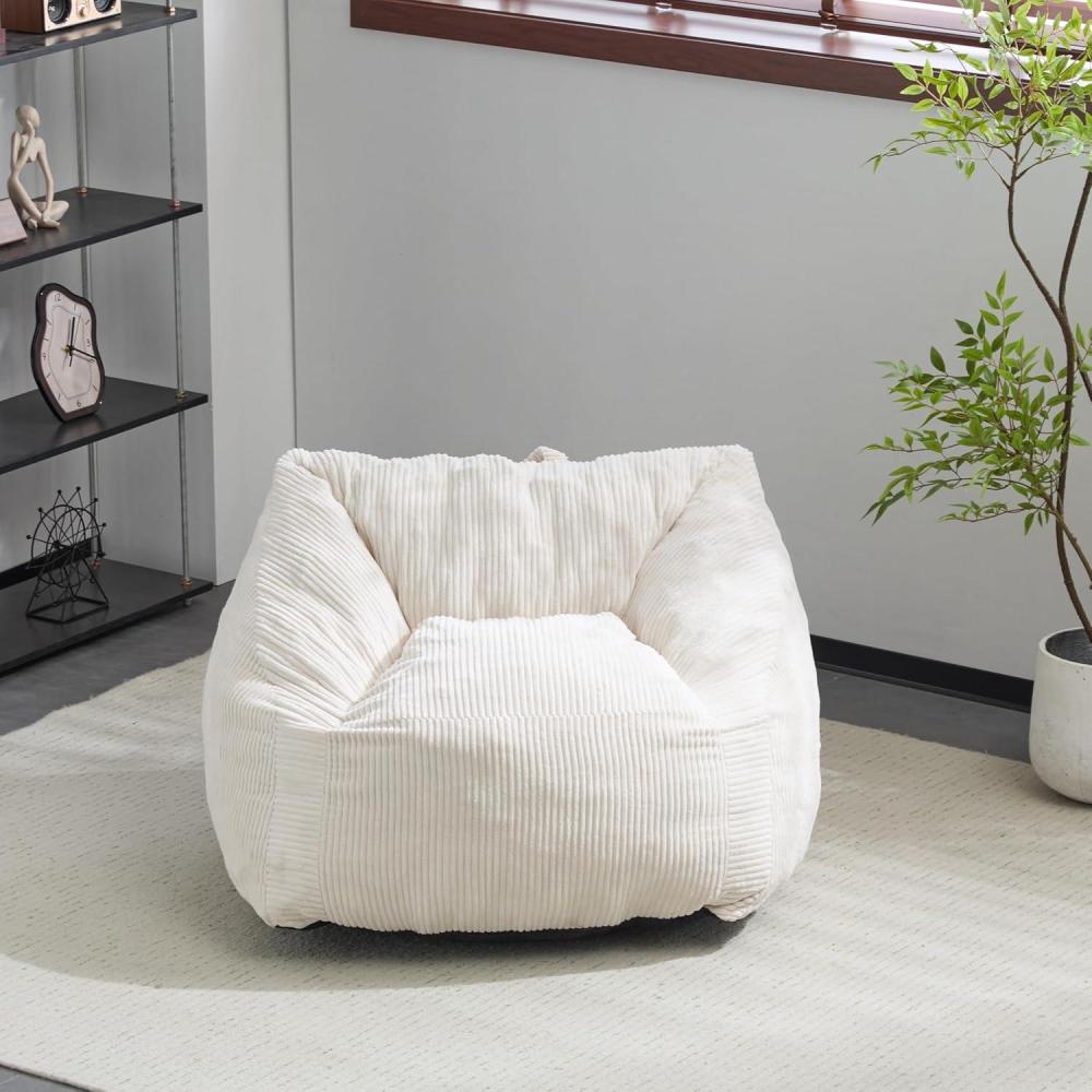 imageChristopher Knight Home Masew Bean Bag Chair Faux Fur Bean Bag Chairs for Adults and Kids Comfy Reading Chair Lounge Sofa with Armrest Memory Foam Bean Bag Chair for Living Room Bedroom GrayBeigeCorduroy Faux Fur