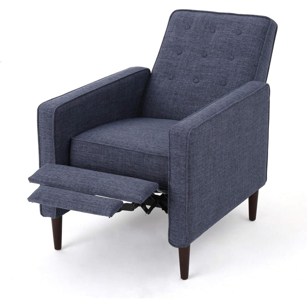 imageChristopher Knight Home Mervynn MidCentury Modern Fabric Recliner Dark Blue