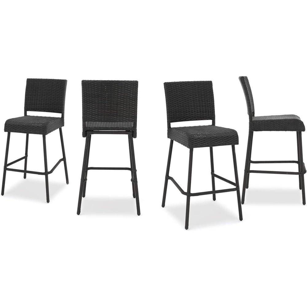 imageChristopher Knight Home Neal Outdoor Wicker Barstools 4Pcs Set Dark Brown