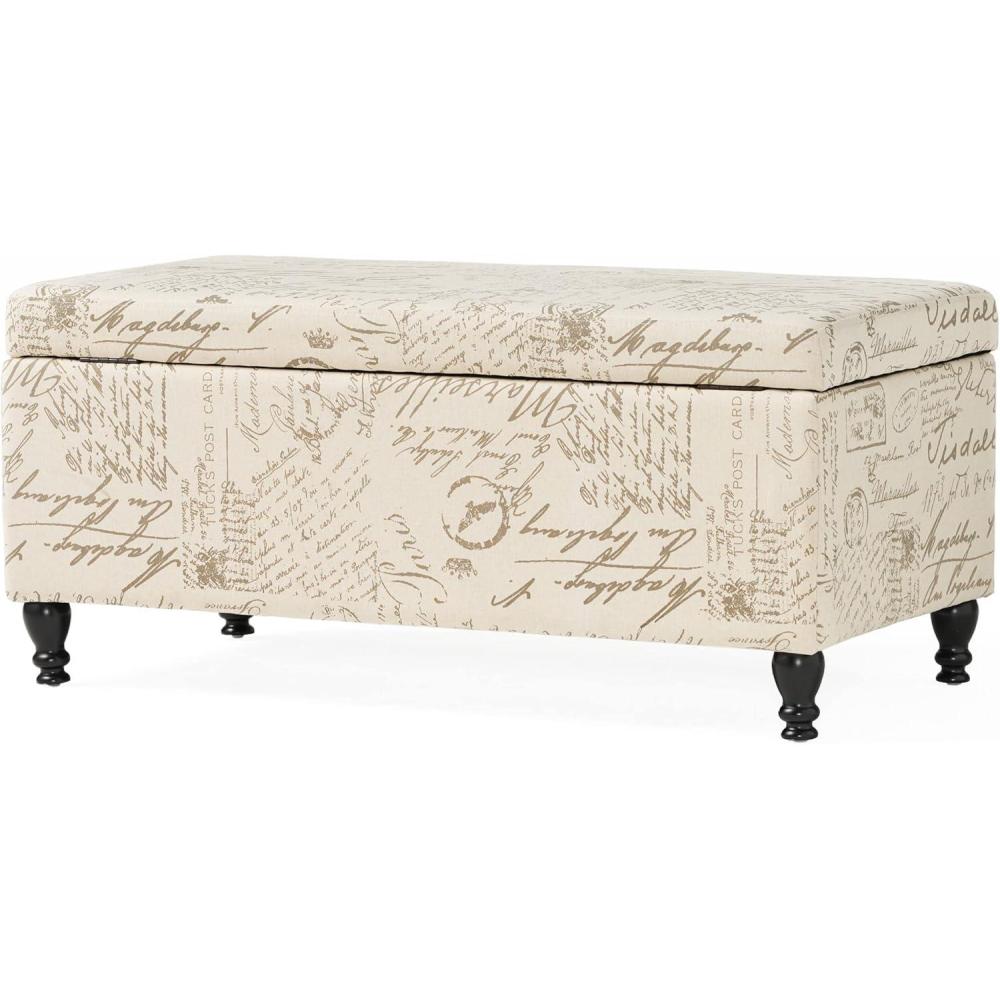 imageChristopher Knight Home Parisian Storage Ottoman French Script