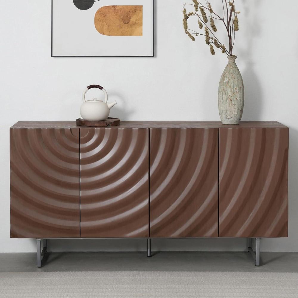 imageChristopher Knight Home Payton Modern Minimalist Wooden Storage Sideboard Living Room Cupboard with Shelves Dining RoomKitchen Buffet Cabinet Entryway Display Table Home Office Credenza GreenBrown