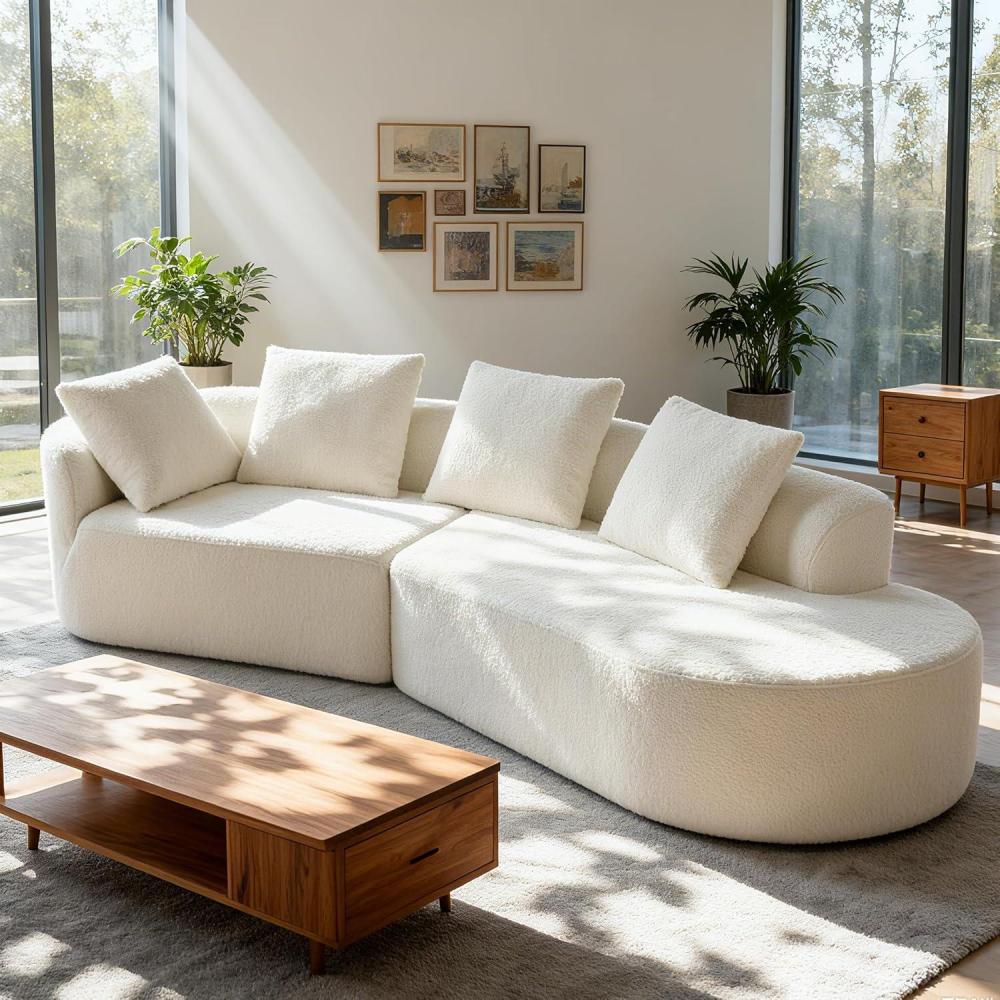 imageChristopher Knight Home Randa Upholstered Sectional Sofa for Living Room 5Seater Oversized Chair Cloud Couch Fully Assembled Long Sofa Chaise Lounge Charcoal GrayMilky White