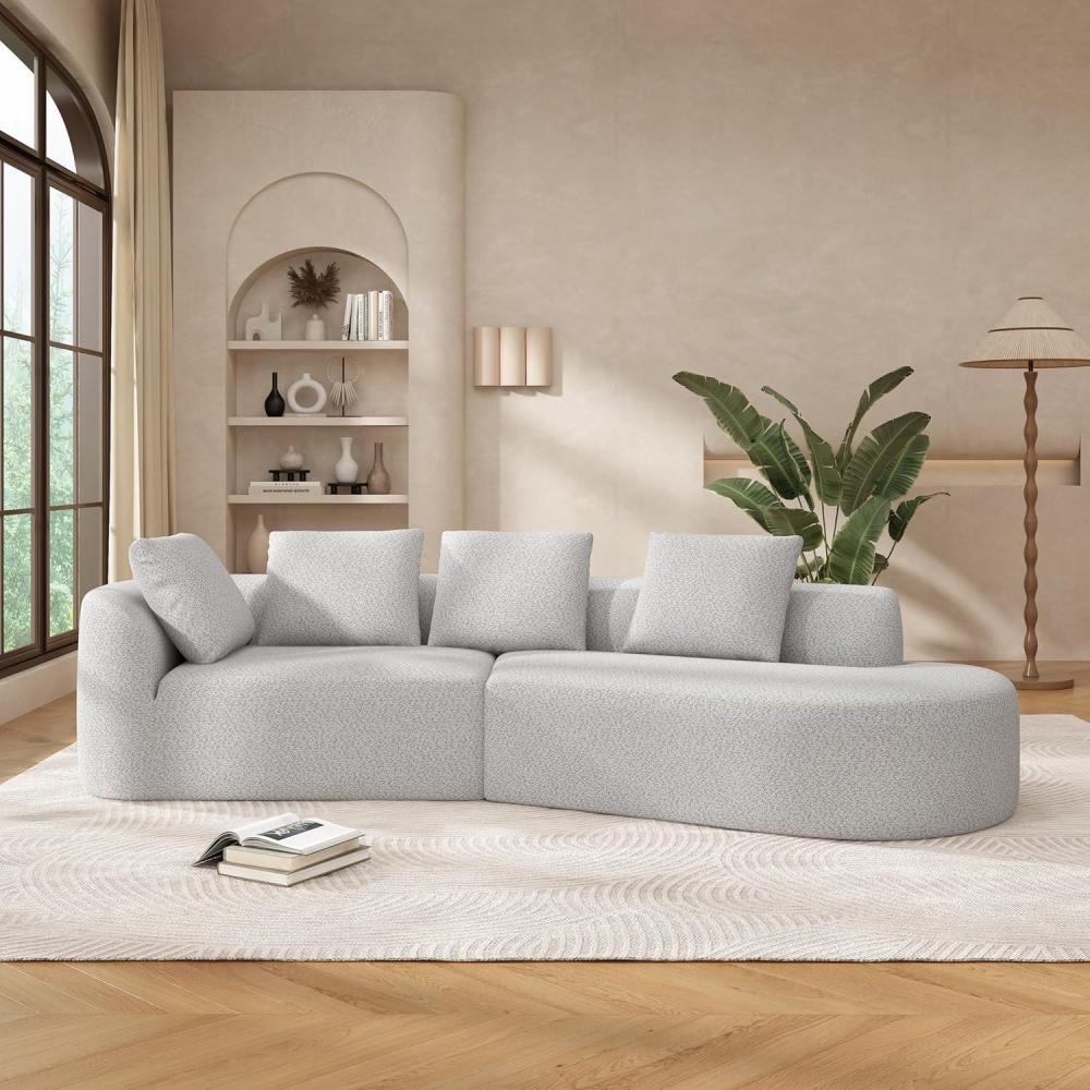 imageChristopher Knight Home Randa Upholstered Sectional Sofa for Living Room 5Seater Oversized Chair Cloud Couch Fully Assembled Long Sofa Chaise Lounge Charcoal GrayWhite Gray
