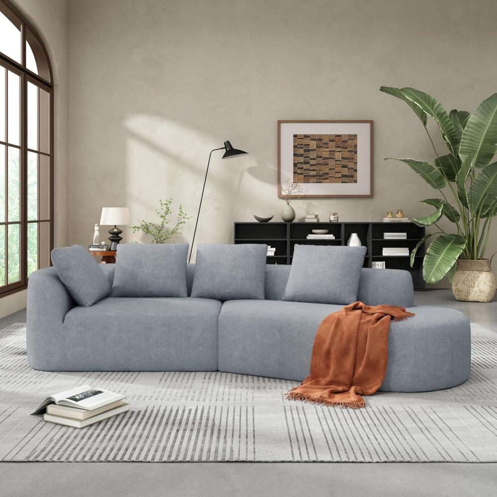 imageChristopher Knight Home Randa Upholstered Sectional Sofa for Living Room 5Seater Oversized Chair Cloud Couch Fully Assembled Long Sofa Chaise Lounge Charcoal GrayLight Gray