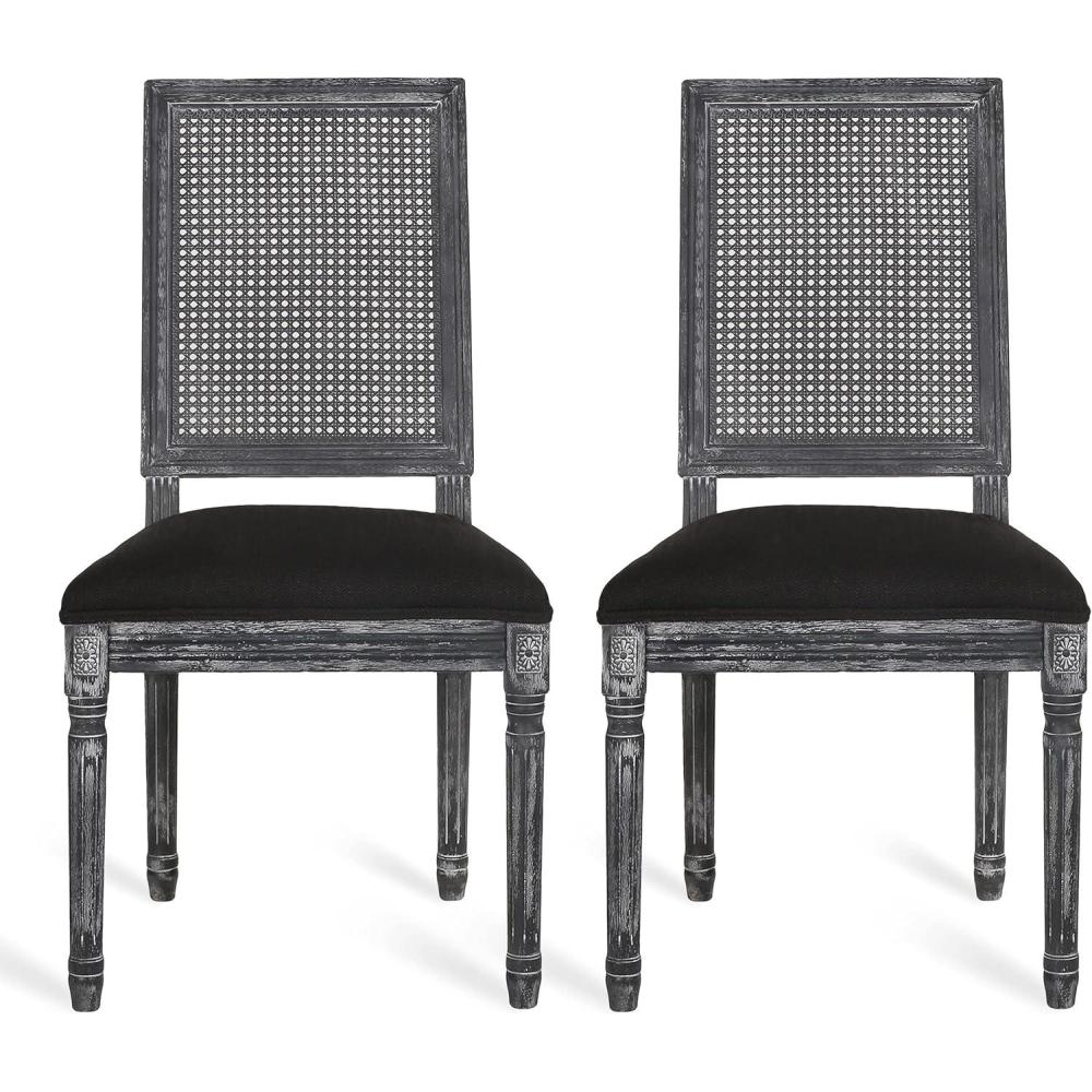 imageChristopher Knight Home Regina Dining Chair Wood Beige NaturalBlack Gray