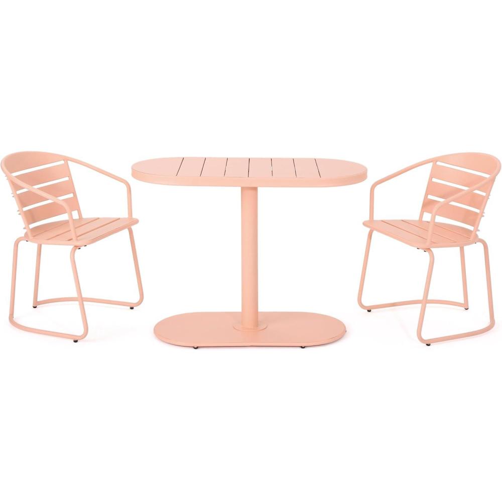 imageChristopher Knight Home Santa Monica Outdoor Iron Bistro Set Matte Coral