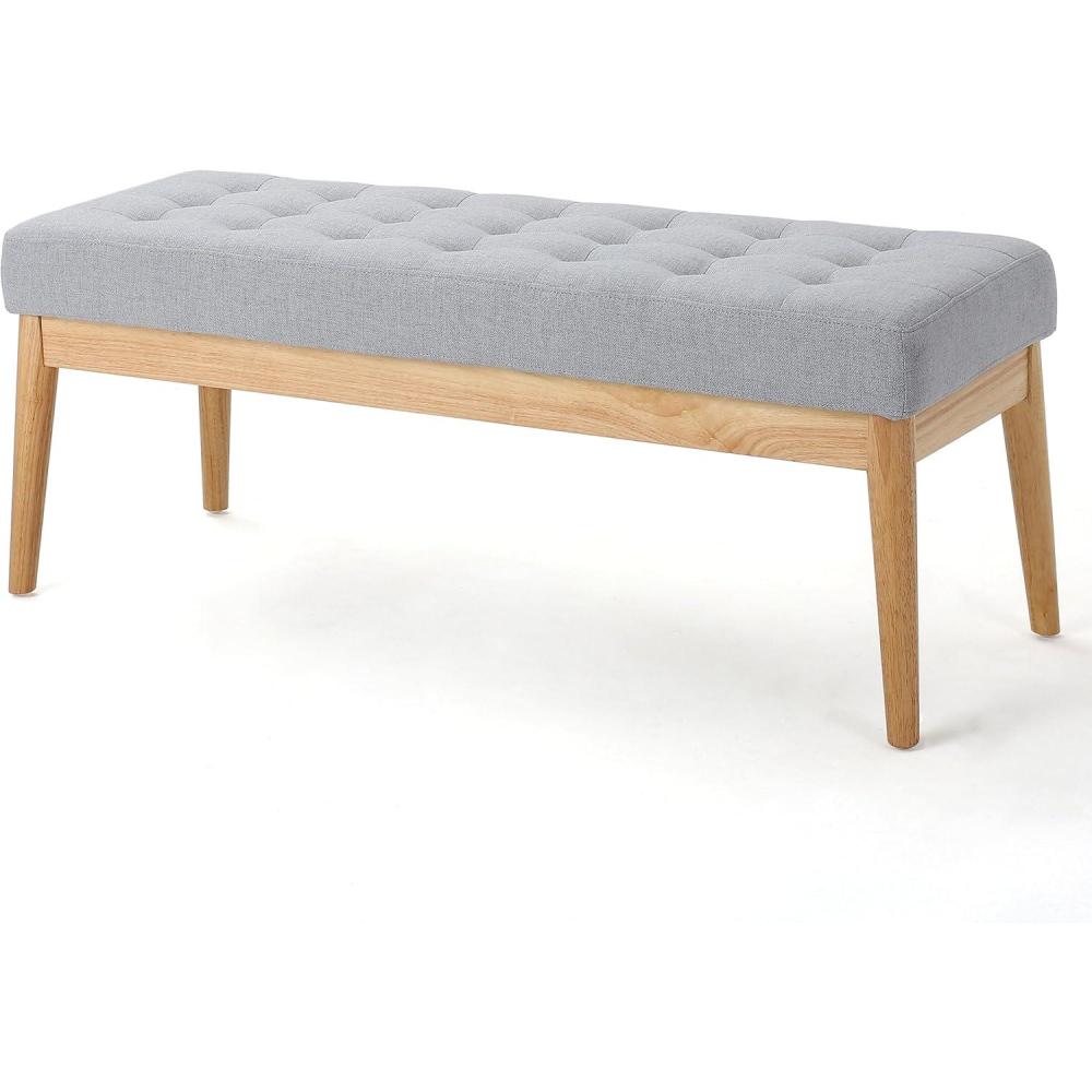 imageChristopher Knight Home Saxon Fabric Bench Light Grey 1575 D x 4350 W x 1700 H