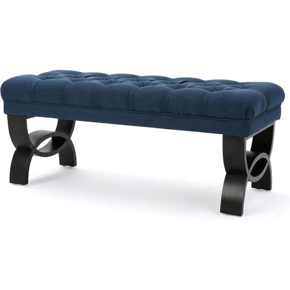 imageChristopher Knight Home Scarlett Fabric Ottoman Bench Dark Blue 1725D x 4100W x 1675H