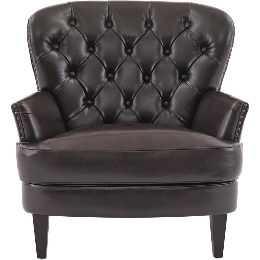 imageChristopher Knight Home Tafton Tufted Leather Club Chair Brown 35D x 335W x 345H in