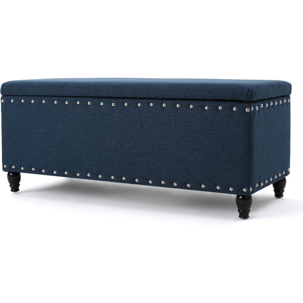 imageChristopher Knight Home Tatiana Fabric Storage Ottoman Navy BlueDark Blue