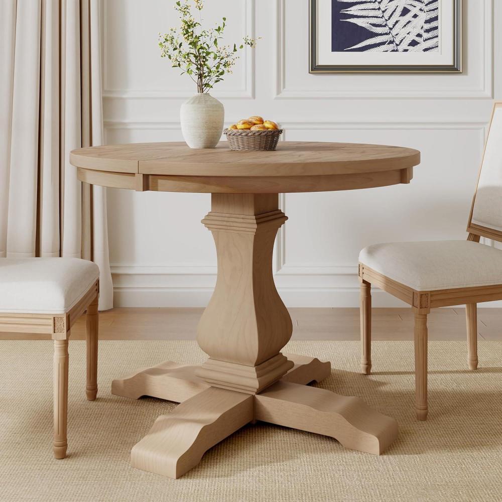 imageChristopher Knight Home Tokin Extendable Dining Room Table for 6 Wooden Round Expandable Kitchen Table Vintage Oval Dining Table for Dining Room Kitchen WalnutLight Natural
