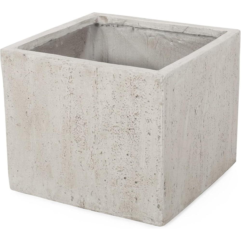 imageChristopher Knight Home Vanessa Outdoor Modern Large Cast Stone Square Planter White 2150 D x 2150 W x 1875 HWhite