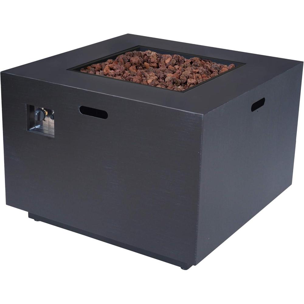 imageChristopher Knight Home Wellington Outdoor Iron 33quot Square Fire Pit 50000 BTU Dark GreyDark Grey