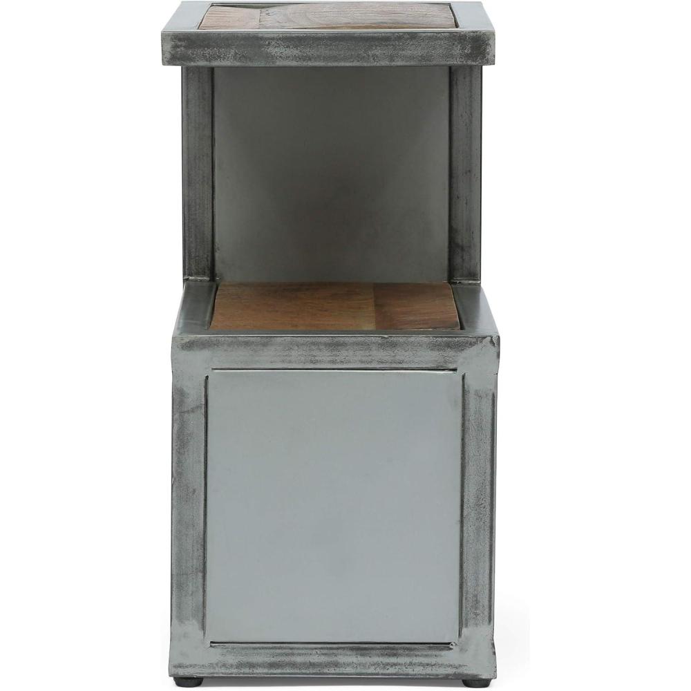 imageChristopher Knight Home Wessor Handcrafted Side Table Mango Wood and Iron NaturalGray