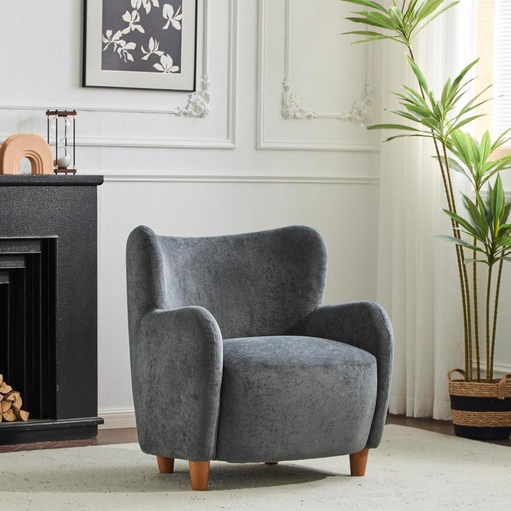 imageChristopher Knight Home Wingback Accent Chair Fabric Club Chair Upholstered Armchair Curved Backrest Single Sofa Soft Cushion Seating Lounge Seat for Living Room Reading Home Rest Off WhiteDawn Grey